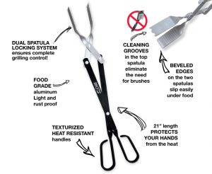 BBQ Croc 3 in 1 barbecue tool eliminates the need for multiple cumbersome tools.