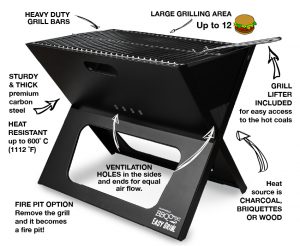 BBQ Croc EASY GILL - The best foldable and portable charcoal grill