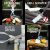 Photo collage of four BBQ Croc 26-inch extra long barbecue tool uses: Top left - holding a sausage over a grill, labeled Extra Long Reach. Top right - cleaning grill grates, labeled Grill Scraper. Bottom left - opening a bottle, labeled Bottle Opener. Bottom right - holding an ear of corn over a grill, labeled Secure Grab.