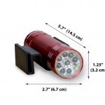 BBQ Croc Clip-on Flashlight measurements of the red 9 LED flashlight in the specifically designed thermoplastic clip